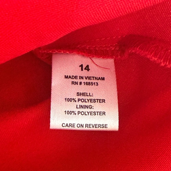 Emily Red Skirt Suit | 2-Piece Jacket & Skirt | Size 14 | NWT - Picture 9 of 10